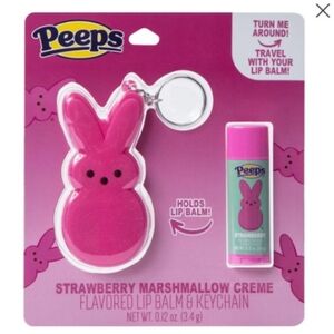 Strawberry Marshmallow Creme Lip Balm & Keychain - Pink